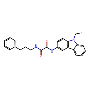 N'-(9-ethylcarbazol-3-yl)-N-(3-phenylpropyl)oxamide structure