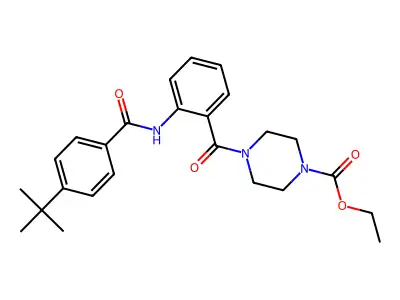 Ethyl 4-[2-[(4-tert-butylbenzoyl)amino]benzoyl]piperazine-1-carboxylate structure