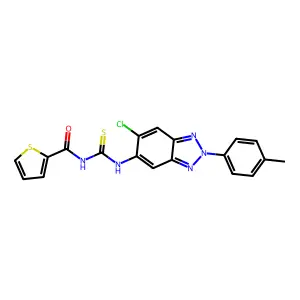 N-[[6-chloro-2-(4-methylphenyl)benzotriazol-5-yl]carbamothioyl]thiophene-2-carboxamide structure