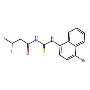 N-[(4-bromonaphthalen-1-yl)carbamothioyl]-3-methylbutanamide structure