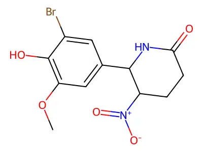 6-(3-Bromo-4-hydroxy-5-methoxyphenyl)-5-nitropiperidin-2-one structure