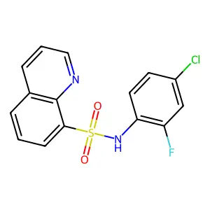 N-(4-chloro-2-fluorophenyl)quinoline-8-sulfonamide structure