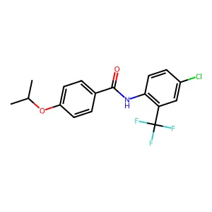 N-[4-chloro-2-(trifluoromethyl)phenyl]-4-propan-2-yloxybenzamide structure