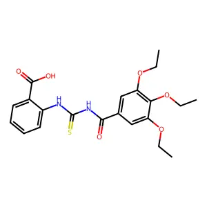 2-({[(3,4,5-Triethoxyphenyl)carbonyl]carbamothioyl}amino)benzoic acid structure