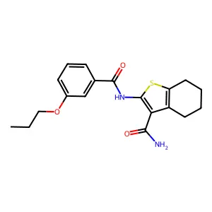 2-[(3-Propoxybenzoyl)amino]-4,5,6,7-tetrahydro-1-benzothiophene-3-carboxamide structure