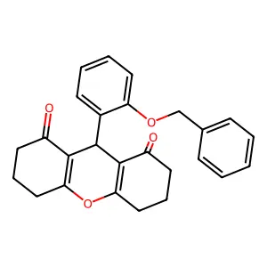 9-(2-phenylmethoxyphenyl)-3,4,5,6,7,9-hexahydro-2H-xanthene-1,8-dione structure