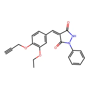 (4Z)-4-[(3-ethoxy-4-prop-2-ynoxyphenyl)methylidene]-1-phenylpyrazolidine-3,5-dione structure