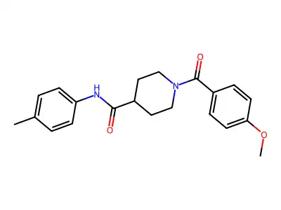 1-(4-methoxybenzoyl)-N-(4-methylphenyl)piperidine-4-carboxamide structure