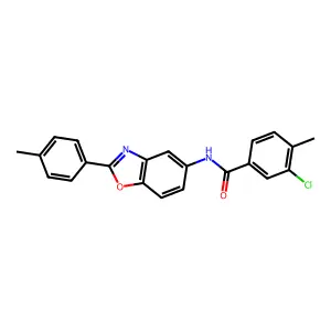 3-chloro-4-methyl-N-[2-(4-methylphenyl)-1,3-benzoxazol-5-yl]benzamide structure
