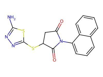 3-[(5-Amino-1,3,4-thiadiazol-2-yl)sulfanyl]-1-(1-naphthyl)-2,5-pyrrolidinedione structure