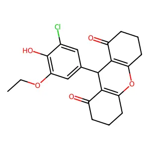 9-(3-chloro-5-ethoxy-4-hydroxyphenyl)-3,4,5,6,7,9-hexahydro-1H-xanthene-1,8(2H)-dione structure