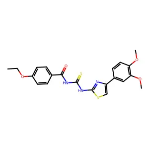 N-[[4-(3,4-dimethoxyphenyl)-1,3-thiazol-2-yl]carbamothioyl]-4-ethoxybenzamide structure