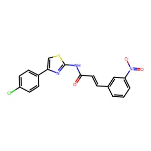(E)-N-[4-(4-chlorophenyl)-1,3-thiazol-2-yl]-3-(3-nitrophenyl)prop-2-enamide structure
