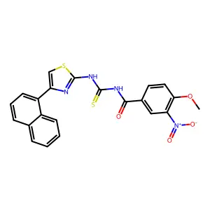 4-methoxy-N-[(4-naphthalen-1-yl-1,3-thiazol-2-yl)carbamothioyl]-3-nitrobenzamide structure