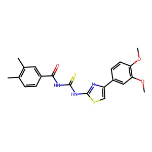 N-[[4-(3,4-dimethoxyphenyl)-1,3-thiazol-2-yl]carbamothioyl]-3,4-dimethylbenzamide structure