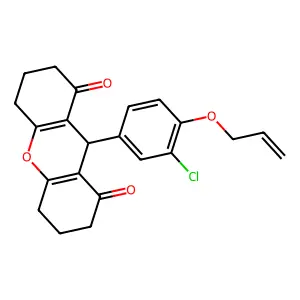 9-(3-chloro-4-prop-2-enoxyphenyl)-3,4,5,6,7,9-hexahydro-2H-xanthene-1,8-dione structure