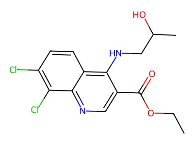 Ethyl 7,8-dichloro-4-(2-hydroxypropylamino)quinoline-3-carboxylate structure