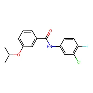 N-(3-chloro-4-fluorophenyl)-3-propan-2-yloxybenzamide structure