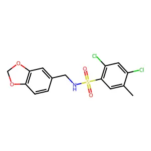 N-(1,3-benzodioxol-5-ylmethyl)-2,4-dichloro-5-methylbenzenesulfonamide structure
