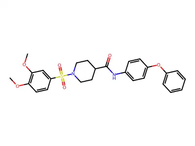 1-(3,4-dimethoxyphenyl)sulfonyl-N-(4-phenoxyphenyl)piperidine-4-carboxamide structure