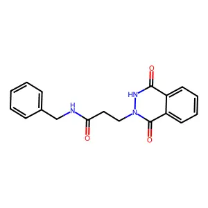 N-benzyl-3-(1,4-dioxo-3,4-dihydro-2(1H)-phthalazinyl)propanamide structure