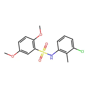 N-(3-chloro-2-methylphenyl)-2,5-dimethoxybenzenesulfonamide structure
