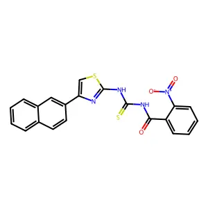 N-[(4-naphthalen-2-yl-1,3-thiazol-2-yl)carbamothioyl]-2-nitrobenzamide structure