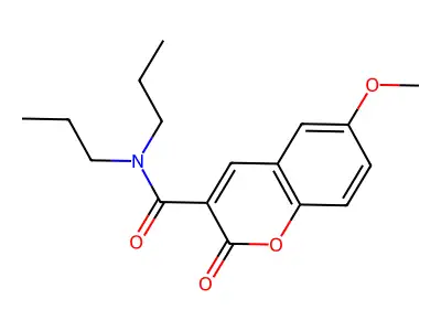 6-methoxy-2-oxo-N,N-dipropyl-2H-chromene-3-carboxamide structure