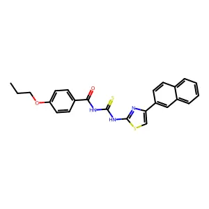 N-[(4-naphthalen-2-yl-1,3-thiazol-2-yl)carbamothioyl]-4-propoxybenzamide structure