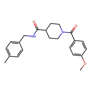 1-(4-methoxybenzoyl)-N-[(4-methylphenyl)methyl]piperidine-4-carboxamide structure