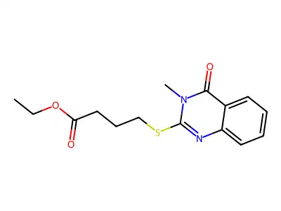 Ethyl 4-[(3-methyl-4-oxo-3,4-dihydroquinazolin-2-yl)sulfanyl]butanoate structure