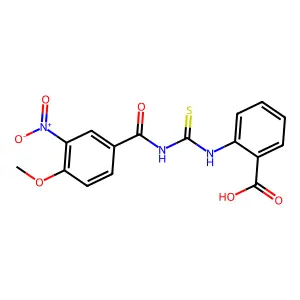 2-(3-(4-Methoxy-3-nitrobenzoyl)thioureido)benzoic acid structure
