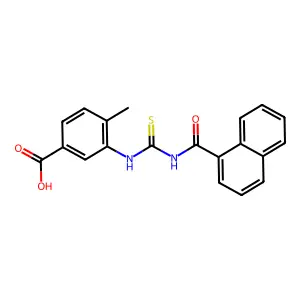 4-Methyl-3-{[(naphthalen-1-ylcarbonyl)carbamothioyl]amino}benzoic acid structure