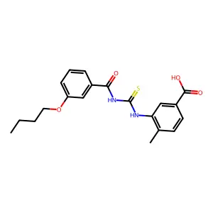 3-({[(3-Butoxyphenyl)carbonyl]carbamothioyl}amino)-4-methylbenzoic acid structure