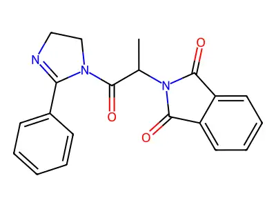 2-[1-oxo-1-(2-phenyl-4,5-dihydro-1H-imidazol-1-yl)propan-2-yl]-1H-isoindole-1,3(2H)-dione structure