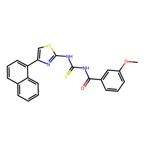 3-methoxy-N-[(4-naphthalen-1-yl-1,3-thiazol-2-yl)carbamothioyl]benzamide structure