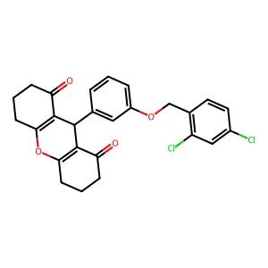 9-[3-[(2,4-dichlorophenyl)methoxy]phenyl]-3,4,5,6,7,9-hexahydro-2H-xanthene-1,8-dione structure