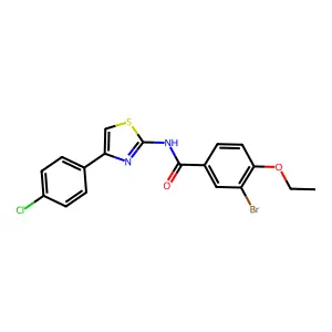 3-bromo-N-[4-(4-chlorophenyl)-1,3-thiazol-2-yl]-4-ethoxybenzamide structure