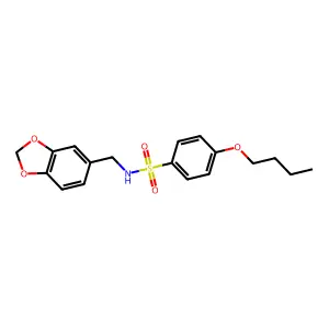 N-(1,3-benzodioxol-5-ylmethyl)-4-butoxybenzenesulfonamide structure
