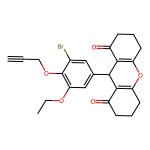 9-(3-bromo-5-ethoxy-4-prop-2-ynoxyphenyl)-3,4,5,6,7,9-hexahydro-2H-xanthene-1,8-dione structure