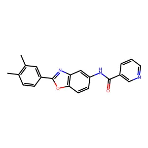 N-[2-(3,4-dimethylphenyl)-1,3-benzoxazol-5-yl]pyridine-3-carboxamide structure