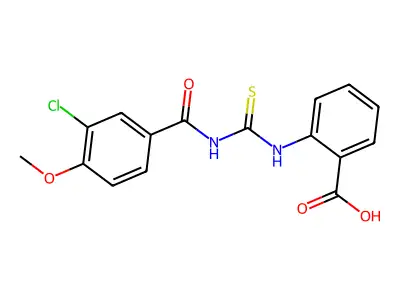 2-[(3-Chloro-4-methoxybenzoyl)carbamothioylamino]benzoic acid structure