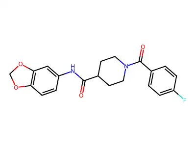 N-(1,3-benzodioxol-5-yl)-1-(4-fluorobenzoyl)piperidine-4-carboxamide structure