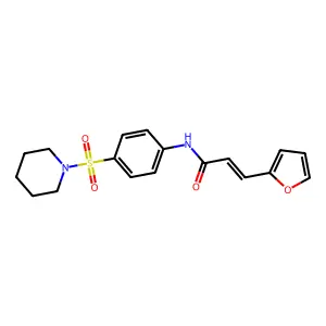 (2E)-3-(furan-2-yl)-N-[4-(piperidin-1-ylsulfonyl)phenyl]prop-2-enamide structure
