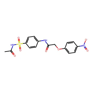 N-[4-(acetylsulfamoyl)phenyl]-2-(4-nitrophenoxy)acetamide structure
