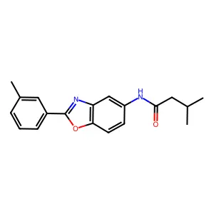 3-methyl-N-[2-(3-methylphenyl)-1,3-benzoxazol-5-yl]butanamide structure