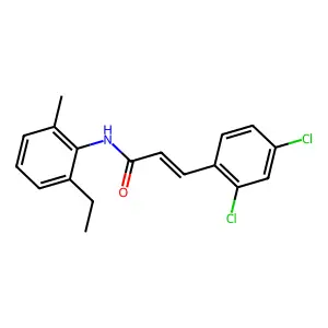 (E)-3-(2,4-dichlorophenyl)-N-(2-ethyl-6-methylphenyl)prop-2-enamide structure