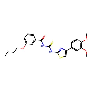 3-butoxy-N-[[4-(3,4-dimethoxyphenyl)-1,3-thiazol-2-yl]carbamothioyl]benzamide structure