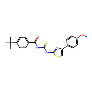 4-tert-butyl-N-[[4-(4-methoxyphenyl)-1,3-thiazol-2-yl]carbamothioyl]benzamide structure