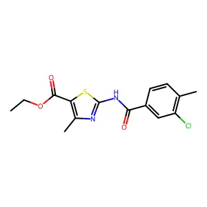 ethyl 2-(3-chloro-4-methylbenzamido)-4-methylthiazole-5-carboxylate structure